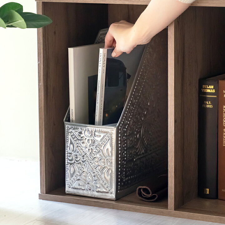 アタ製 アジアン ファイルスタンド 間仕切りなし 2312 アジア雑貨 ナチュラル インテリア マガジンファイル おしゃれ バリ雑貨 デスク ファイルボックス アジアン雑貨 卓上 ボックスファイル マガジンラック 収納 マガジンボックス