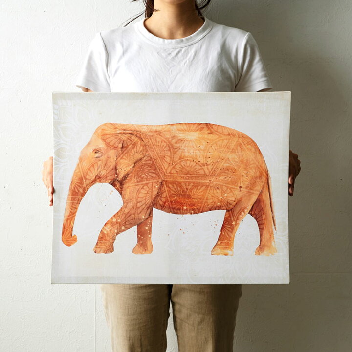 楽天市場 アートパネル 象 イラスト テラコッタ 横長 約 W 50cm D 40cm H 2 7cm キャンバスアート アートポスター 壁飾り 壁掛け 絵画 ウォールデコレーション ぞう ゾウ アフリカン サバンナ おしゃれ モダン 北欧 韓国 リゾート アジアン 雑貨 アジアン雑貨