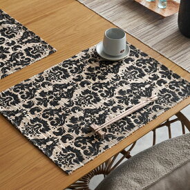 【最大2000円クーポン】 ウォーターヒヤシンスのアジアンランチョンマット ブラック×ナチュラル テーブルウェア テーブルマット プレースマット ランチョン ランチマット アジアン雑貨 おしゃれ キッチン小物 バリ雑貨 モダン アジア雑貨 エスニック メール便対応[10807]