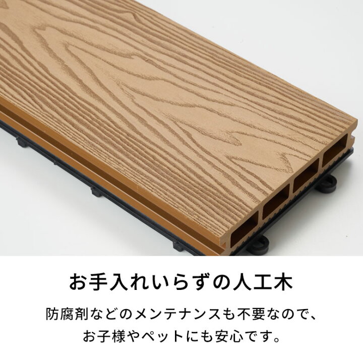 楽天市場】ウッドデッキタイル 人工木 樹脂 ロング ワイド 8枚セット 