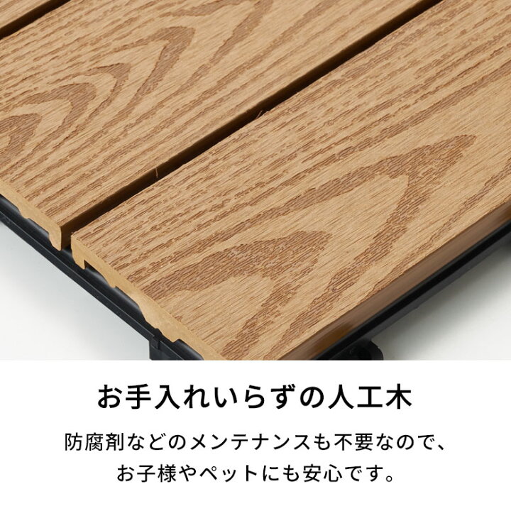 楽天市場】ウッドデッキタイル 人工木 樹脂 正方形 四角 15枚/20枚 