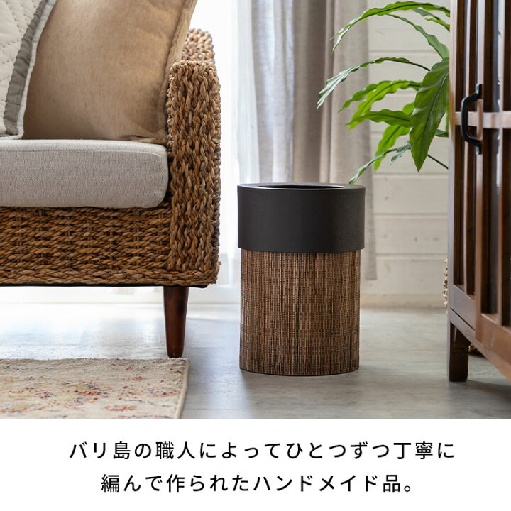 楽天市場】ごみ箱 丸型 ポイントレザーパームリディー製  