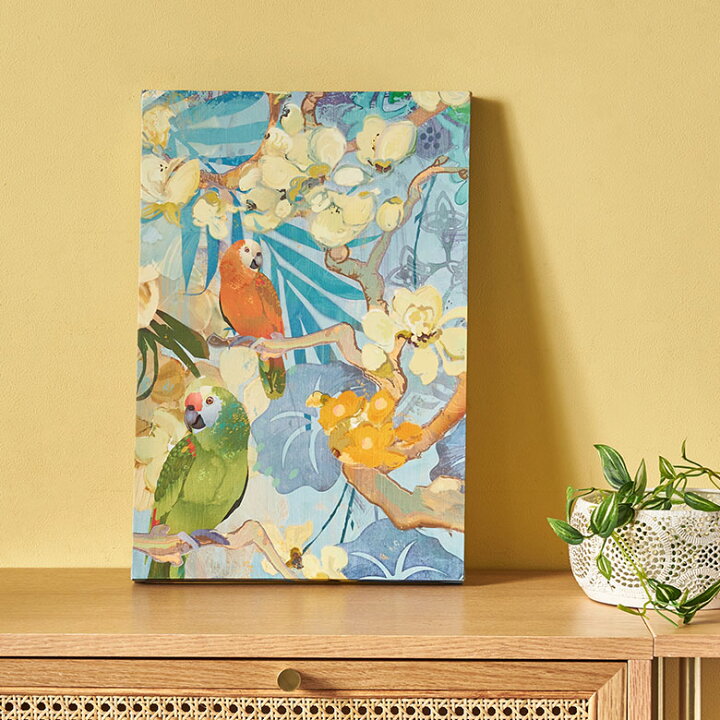 新品】グリーンバード絵画アート絵