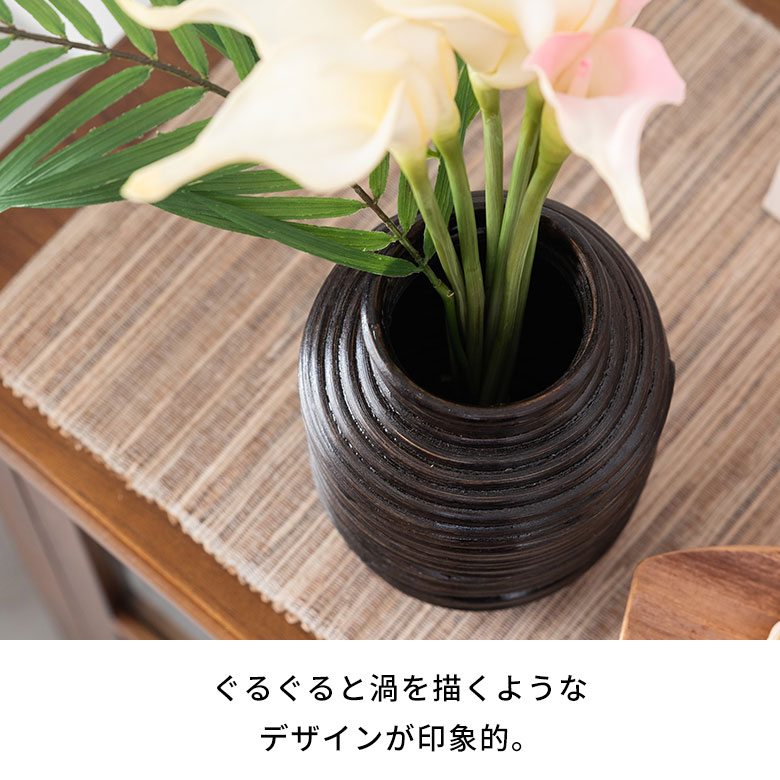 楽天市場】フラワーベース ラタン 籐 花瓶 花びん 花器 壺型 約 W 14cm