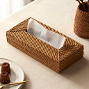 【最大5%OFF！合わせ買いクーポン配布中！】 ティッシュケースボックス ラタン 籐 薄型 スリム 約W 27cm D 13cm H 4.5cm ティッシュ カバー かご ペーパータオル ホルダー ボックス ケース キッチンペーパー 紙 ペーパー タオル 収納 おしゃれ リゾート バリ島[10685a]