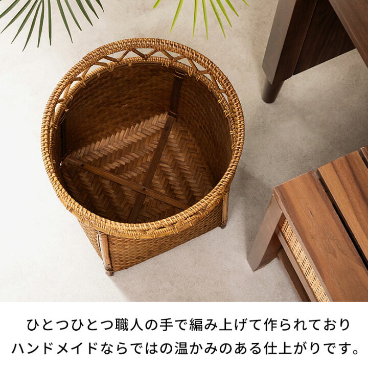 楽天市場】バスケット かご 約 15L 7号 Mサイズ ラタン バンブー 籐 竹 