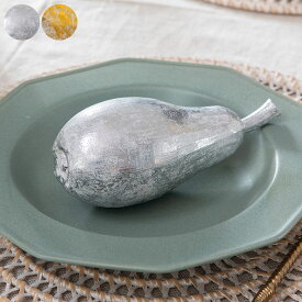 【最大500円クーポン】 オブジェ ウッド 木製 木彫り 天然木 ペアー 洋ナシ 洋梨 フルーツ 果物 シルバー 銀 ゴールド 金 W 6.5cm D 6.5cm H 15cm 置物 インドネシア バリ ハロウィン クリスマス ディスプレイ オーナメント インテリア 店舗 リゾート 北欧 南国[13902]