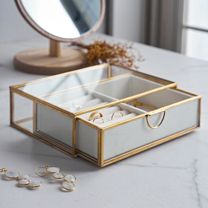 楽天市場】真鍮 ガラス アクセサリーケース Brass ブラス 透明  