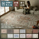 【期間限定5%OFFクーポン】 ラグ 洗える 冬 ラグマット おしゃれ 100×140 130×190 200×250 200×300 6畳 カーペット ヴィンテージ風 絨毯 ペルシャ風 デザインラグ リビング 滑り止め付き ルミエラ Lumiera アジアン リゾート プリントラグ ペット 犬 猫 [84402]