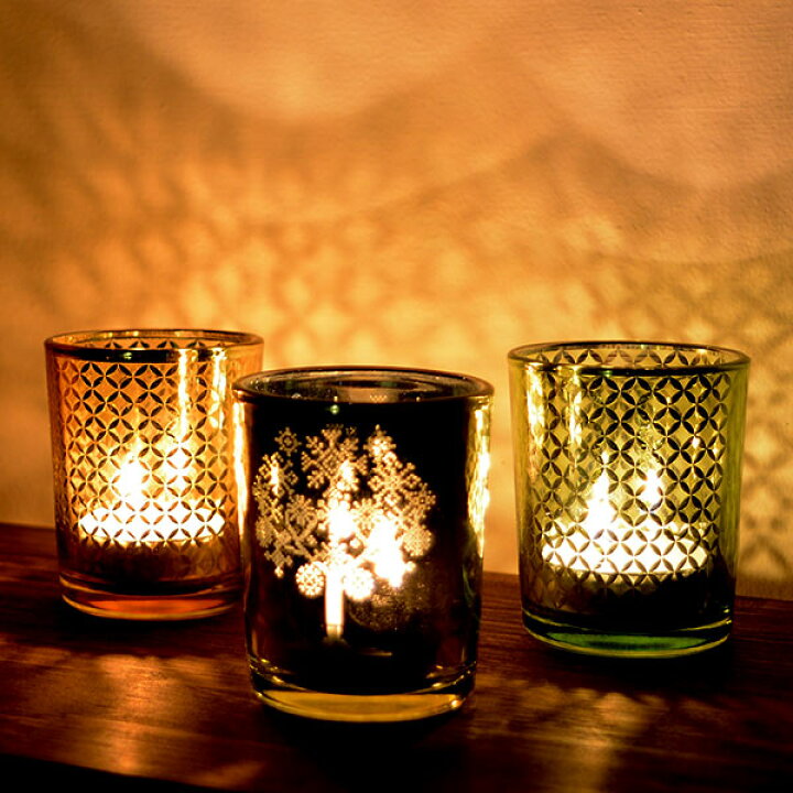 楽天市場】ガラスのアジアン キャンドルホルダー カップ ろうそく立て  