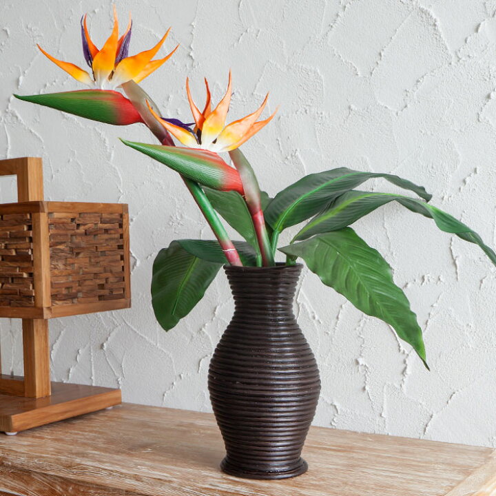 楽天市場 造花 ストレリチア 観葉植物 フェイクグリーン リゾート アジアン雑貨 ハワイアン雑貨 アジアン造花 フラワー フェイク リビング 玄関 おしゃれ モダン ナチュラル アートフラワー置物 置き物 グリーン 花かざり ハワイ アジア雑貨 バリ雑貨 インテリア雑貨