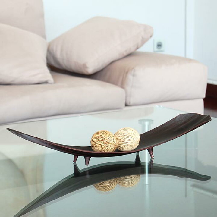 楽天市場】パームリーフトレイ ストレートタイプ ダークブラウン色  