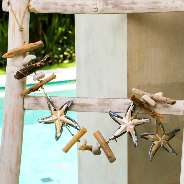 楽天市場】流木で出来たオーナメント ロング ヒトデブルー ヒトデ 星  
