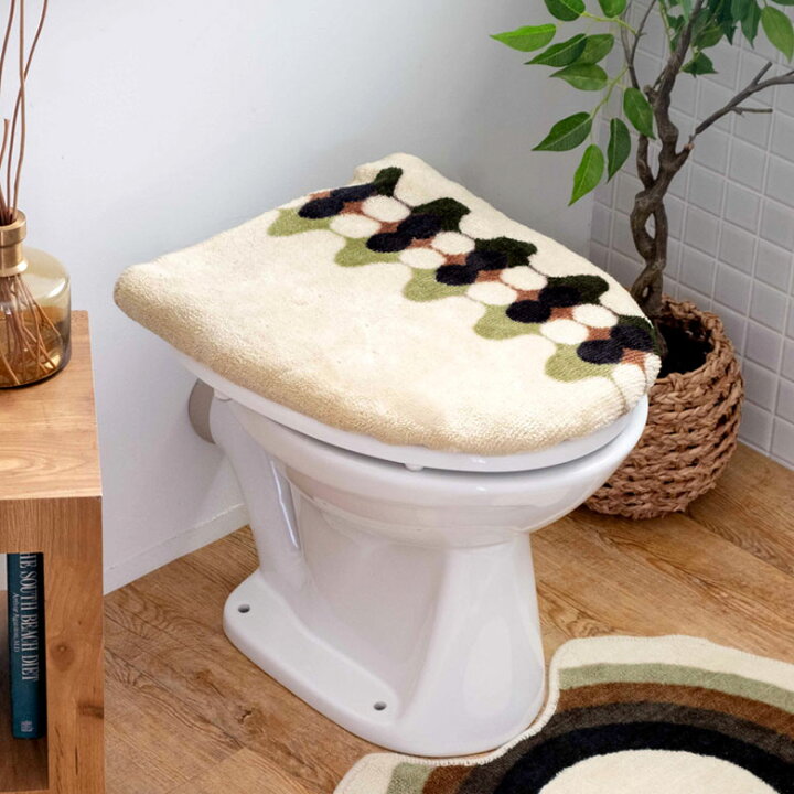 楽天市場 トイレカバー 便座カバー 洗浄便座用 アイボリー ブラウン 消臭タグ付き フタカバー おしゃれ ミッドセンチュリー シンプル モダン 北欧 グラデーション レトロ グラフィカル 洗濯可 消臭 トイレ トイレ用品 アジア工房