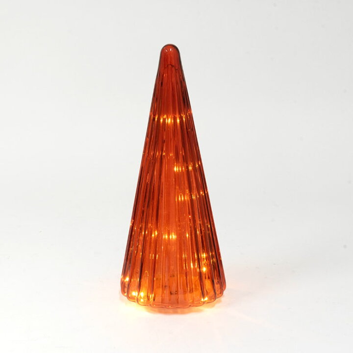 楽天市場 クリスマスツリー 卓上型 ガラス Led アンバー グリーン 高さ 33 Cm 直径 13 Cm デコレーション クリスマス 置物 電飾 オブジェ ツリー オレンジ 緑 おしゃれ かわいい インテリア 省スペース イルミネーション 北欧 雑貨 照明 イベント Horn Please Made