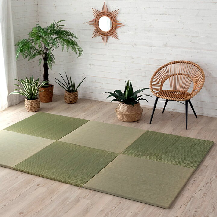 楽天市場 置き畳 い草 ユニット 畳 カラー 6枚セット 3畳 約 W D Cm 厚み 2 5cm 琉球畳 正方形 夏 抗カビ 消臭 鎮静 抗菌 吸湿 放湿 空気浄化 さらさら フローリング おしゃれ ユニット畳 カラー畳 フチなし ラグ 和モダン