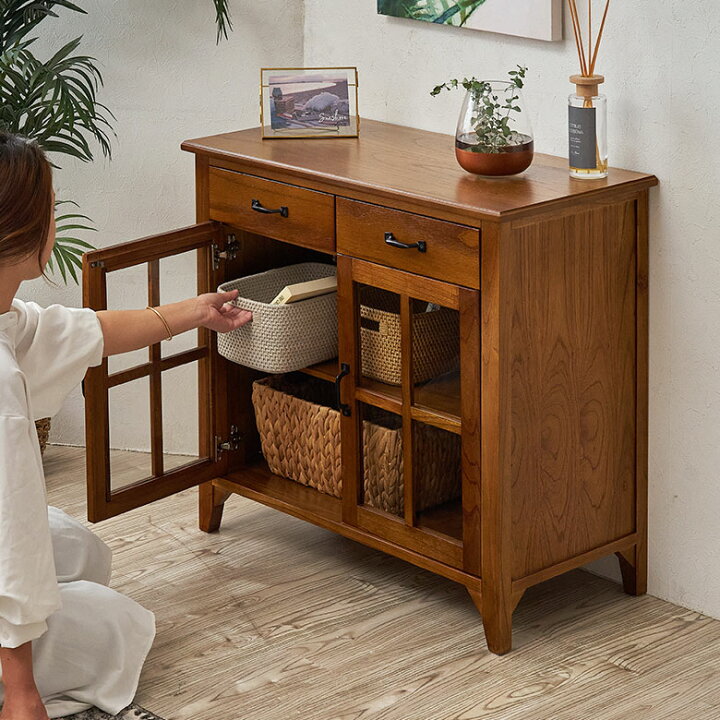 楽天市場】ティンバー キャビネット リビングチェスト チェスト 木製  