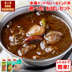 【本場インド直輸入】 選べる本格インドカレー＆バスマティライスお試し2種セット 本場インド直輸入 レトルト 簡単調理 スパイスカレー グルテンフリー 非常食 送料無料 旅行気分 お試しセット 惣菜 スパイシー プチギフト ギフト ハラル 備蓄 TASTY NiBBLES 備蓄
