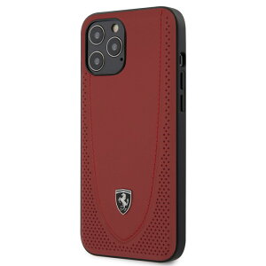 FERRARI HC OFF TK STITCH LINE&PERF LEATHER RED iPhone12 ProMAX