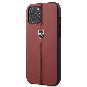 FERRARI HC OFF TK LEATHER NYLON STRIPE RED iPhone12 ProMAX