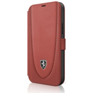 FERRARI BK OFF TK STITCH LINE&PERF LEATHER RED iPhone12 ProMAX