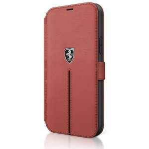 FERRARI BK OFF TK LEATHER NYLON STRIPE RED iPhone12 ProMAX