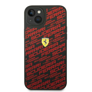 FERRARI - LIQUID SILICONE CASE ALL OVER PRINTED SCUDERIA - BLACK�@IPHONE 14 plus