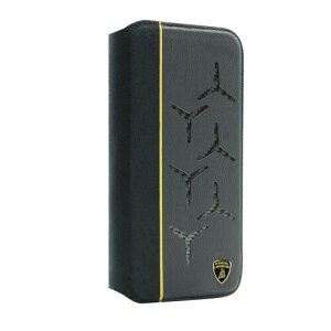 Lamborgihini - Geniune leather �CAlcantara & carbon book case YW �@IPHONE 14 pro max