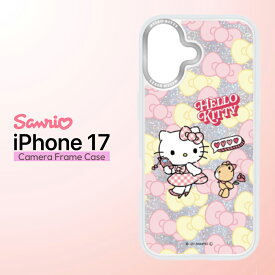 iPhone17 ケース ハローキティ サンリオ 公式 ライセンス かわいい キャラクター クリア キラキラ インナーシート 2WAY 着せかえ ハイブリット 耐衝撃 カメラ保護 傷に強い カメラフレーム フチ スマホカバー iPhone 17 アイフォン17