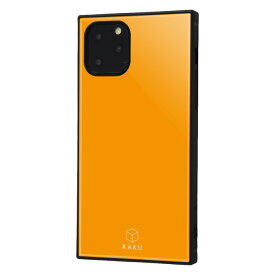 iPhone11 Pro カバー ケース 耐衝撃 衝撃に強い 保護 傷に強い スクエア 四角 ハード ソフト クッション スマホケース アイフォン KAKU オレンジ