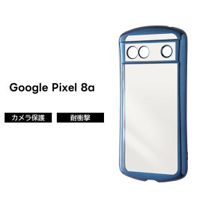 Google Pixel 8a ケース クリア Pixel8a グーグル ピクセル エイトエー メタリック ブラック クリアケース 耐衝撃 カバー ソフト スマホカバー スマホケース