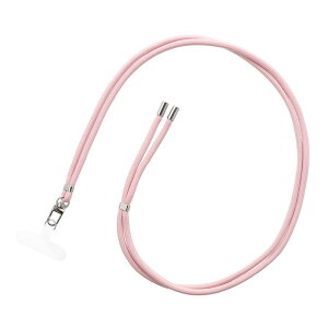 ネックストラップ 多機能 ダスティピンク 丸紐 挟み込みシート 2WAY 肩掛け 首掛け iPhone Android スマホ テックアクセサリー