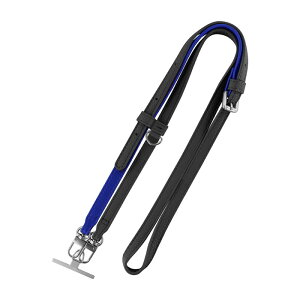 ショルダーストラップ バイカラー ブラック ブルー バックル レザー ステンレスシート 2WAY 肩掛け 首掛け iPhone Android スマホ