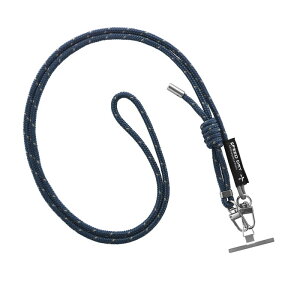 ショルダーストラップ 多機能 バイカラー ネイビー 速乾 ステンレスシート 2WAY 肩掛け 首掛け iPhone Android スマホ