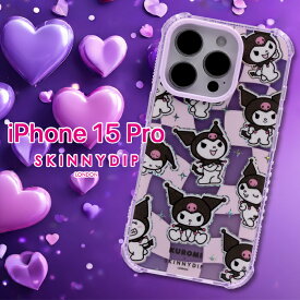 iPhone15Pro ケース サンリオ Sanrio クロミ かわいい クリア ラメ キラキラ ソフト 耐衝撃 ストラップホール 公式品 SKINNYDIP