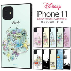 iphone11 iPhoneXR ケース スクエア ディズニー プリンセス 耐衝撃 ハイブリッド kaku アイフォン11 カバー アリエル ベル ラプンツェル ジャスミン シンデレラ