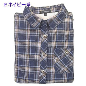 裏フリース ネルシャツ レディース 長袖 チェック 秋冬用 裏地付き 綿 M-L