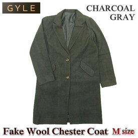 チェスターコート レディース 無地 ウール調 フラノ フランネル M 秋冬用 冬用 冬服