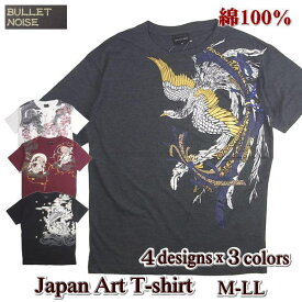 Tシャツ 半袖 メンズ 和柄 プリント 綿100% 国宝 名画 M L LL