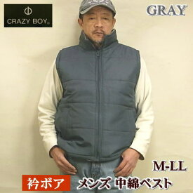 ダウンベスト 中綿ベスト メンズ 無地 衿フリース 軽量 アウトドア M L LL