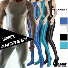 AMORESY/アモレシー レオタード水着 デザインタイツセクシー コスプレコスチューム 全身タイツ ノースリーブ ボディスーツ 男女兼用 ユニセックス