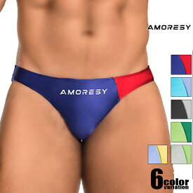 メンズビキニ　AMORESY/アモレシー 光沢ビキニ ピッチリ　水着系生地 ファッション メンズ スポーツ　ジム