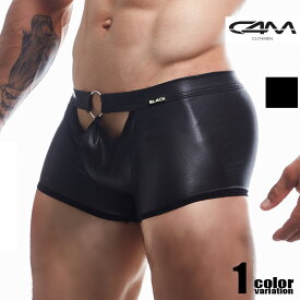 ボクサーパンツ メンズ C4M/カットフォーメン Peekaboo Mini Pants フェイクレザー 立体縫製 モッコリ メタルリングボクサー アッパーカット 男性下着　メンズ　パンツ