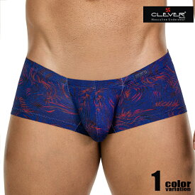 メンズボクサー CLEVER/クレバー HELION LATIN BOXER Blue 柄 プリント 男性下着 メンズ パンツ ボクサーパンツ ローライズ 立体縫製