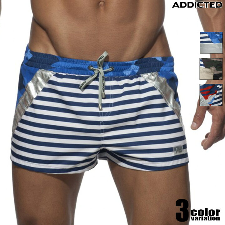 楽天市場 Addicted アディクティッド Metal Sailor Short 速乾生地 迷彩柄 ボーダー柄 スイムウェア サーフパンツ ボードショーツ メンズ水着 海水パンツ 海パン 男性水着 ビーチウェア Asian Closet