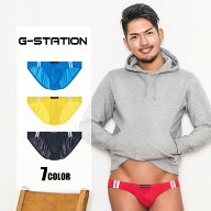 メンズビキニ ブリーフ G-station/ジーステーション 極薄水着系生地シリーズ スポーティサイドライン フ…