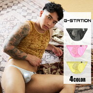 メンズビキニ ブリーフ G-Station/ジーステーション ホログラムドット 光沢 キラキラ ラメ ミニビキニ 立…