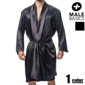 MaleBasics/メイルベーシックス サテン　ユニセックスローブ　男女兼用 バスローブ 寝巻 パジャマ　部屋着 ルームウェア　メンズ　リラックスウェア　部屋着