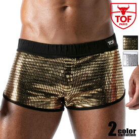 TOF PARIS/Trends Of Friends Star Mini-Shorts Gold スパンコール 光沢 ショートパンツ 短パン 一分丈メンズ