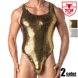 TOF PARIS/Trends Of Friends Glitter Body Thong Gold for menスパンコール Tバック型 レオタード ボディスーツ メンズ セクシー 光沢 キラキラ